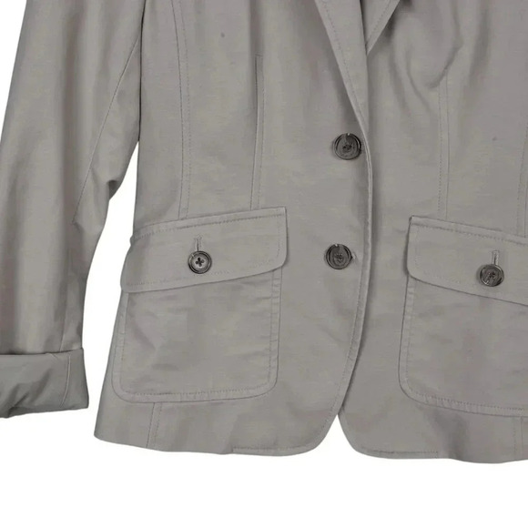 Banana Republic Factory Stretch Cotton Blazer Khaki Size 2 - Picture 2 of 6